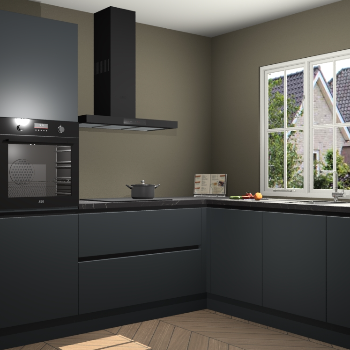 Onyxgrijze greeploze keuken Kazan 117566