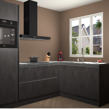 Beton Antraciet greeploze keuken Victoria 117723