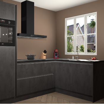 Beton Antraciet greeploze keuken Victoria 117724