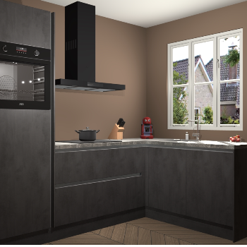 Beton Antraciet greeploze keuken Victoria 117725