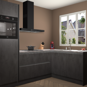 Beton Antraciet greeploze keuken Victoria 117726