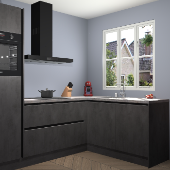 Beton Antraciet greeploze keuken Victoria 117741