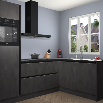 Beton Antraciet greeploze keuken Victoria 117742