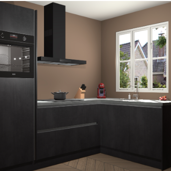 Beton Zwarte greeploze keuken Victoria 117939