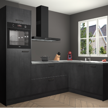 Beton Zwarte keuken Victoria 117949