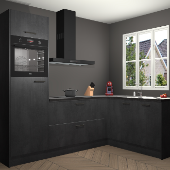 Beton Zwarte keuken Victoria 117950