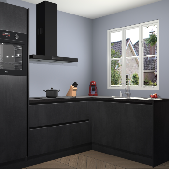 Beton Zwarte greeploze keuken Victoria 117955