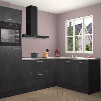 Beton Zwarte keuken Victoria 117932