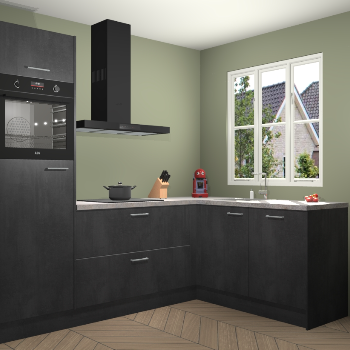 Beton Zwarte keuken Victoria 117937