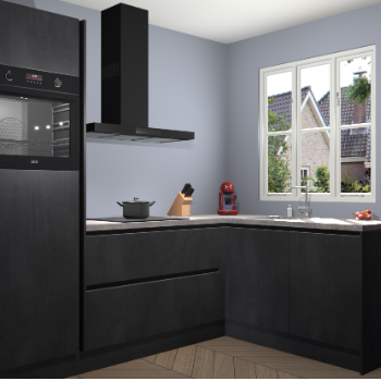 Beton Zwarte greeploze keuken Victoria 117957