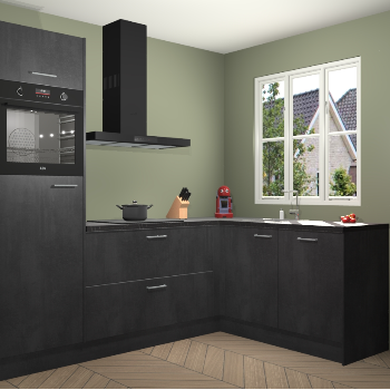 Beton Zwarte keuken Victoria 117938