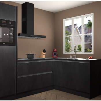 Beton Zwarte greeploze keuken Victoria 117943