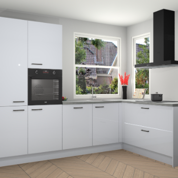 Sneeuwwitte hoogglans keuken Kotor 117808