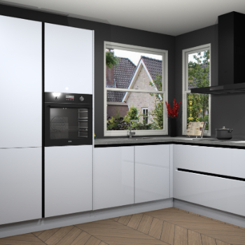 Sneeuwwitte hoogglans greeploze keuken Kotor 117809