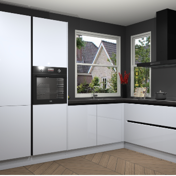 Sneeuwwitte hoogglans greeploze keuken Kotor 117816