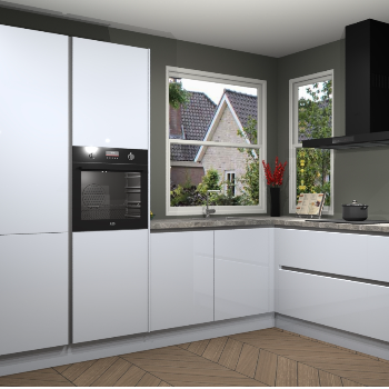 Sneeuwwitte hoogglans greeploze keuken Kotor 117820