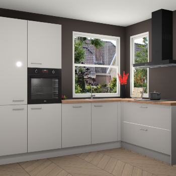 Zijdegrijze hoogglans keuken Kotor 117839