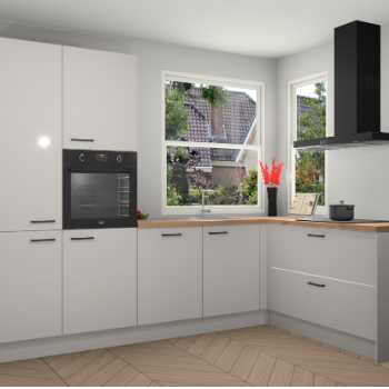 Zijdegrijze hoogglans keuken Kotor 117842