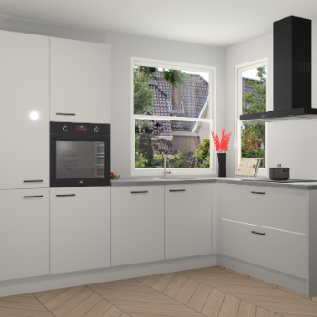 Zijdegrijze hoogglans keuken Kotor 117898