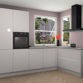 Zijdegrijze hoogglans keuken Kotor 117900