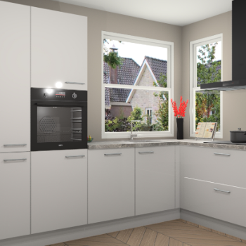 Zijdegrijze hoogglans keuken Kotor 117908