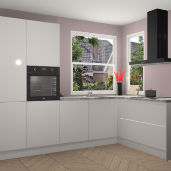 Zijdegrijze hoogglans keuken Kotor 117914