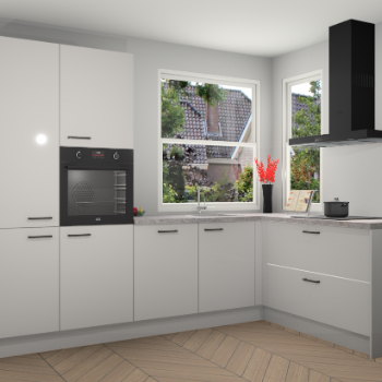 Zijdegrijze hoogglans keuken Kotor 117919