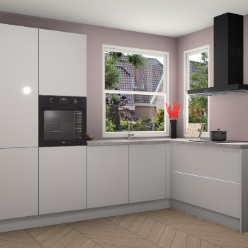 Zijdegrijze hoogglans keuken Kotor 117921