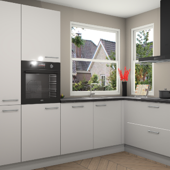 Zijdegrijze hoogglans keuken Kotor 117922