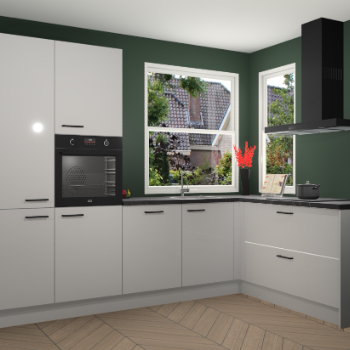 Zijdegrijze hoogglans keuken Kotor 117925