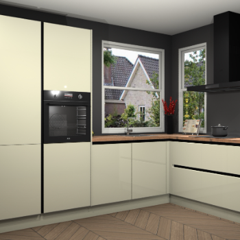 Magnolia hoogglans greeploze keuken Kotor 118000