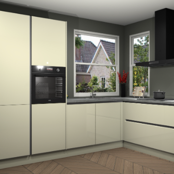 Magnolia hoogglans greeploze keuken Kotor 118019