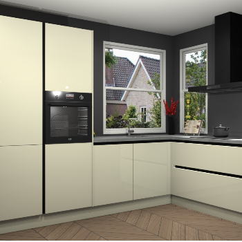 Magnolia hoogglans greeploze keuken Kotor 118022