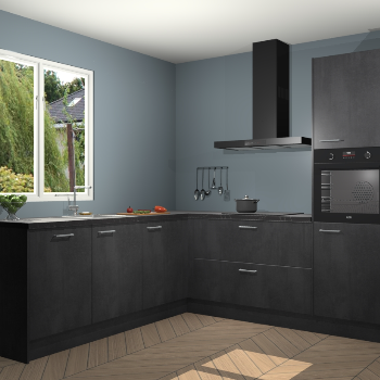 Beton Zwarte keuken Willemstad 22076