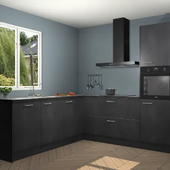 Beton Zwarte keuken Willemstad 22076