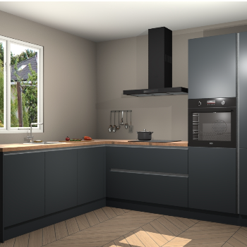 Onyxgrijze greeploze keuken Willemstad 118262