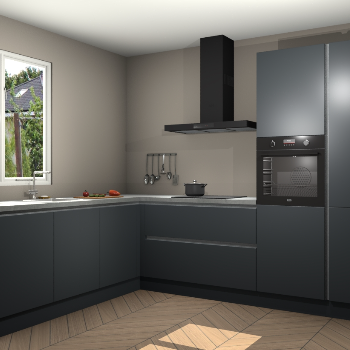 Onyxgrijze greeploze keuken Willemstad 118388