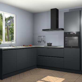 Onyxgrijze greeploze keuken Willemstad 118403