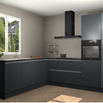 Onyxgrijze greeploze keuken Willemstad 118389