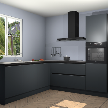 Onyxgrijze greeploze keuken Willemstad 118404