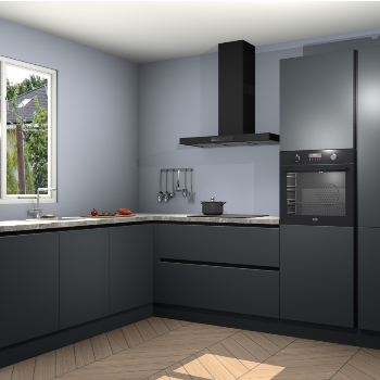 Onyxgrijze greeploze keuken Willemstad 118405