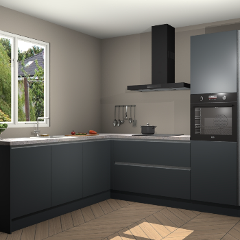 Onyxgrijze greeploze keuken Willemstad 118391