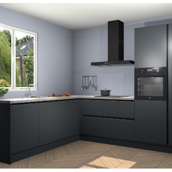 Onyxgrijze greeploze keuken Willemstad 118406