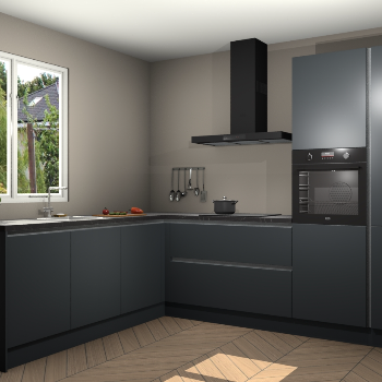 Onyxgrijze greeploze keuken Willemstad 118392