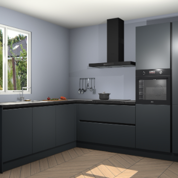 Onyxgrijze greeploze keuken Willemstad 118407