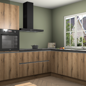 Goud Eiken greeploze keuken Kazan 118755