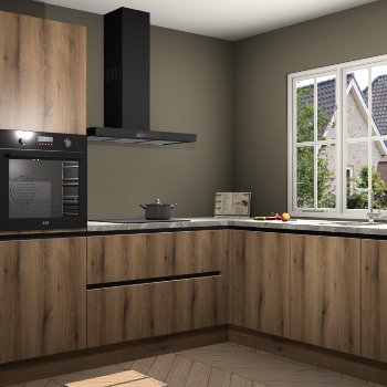 Goud Eiken greeploze keuken Kazan 118767