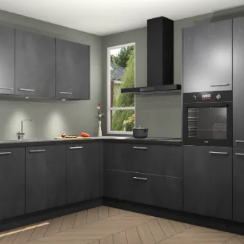 Beton zwarte keuken Bagdad 22135