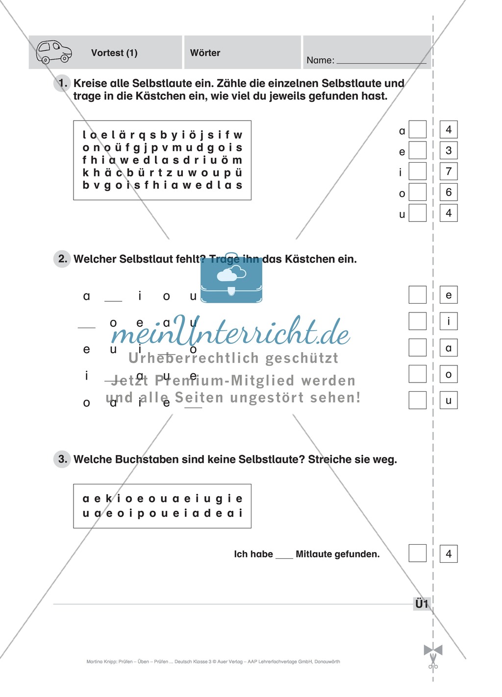 Wörter: Führerschein (Vortest, Testaufgaben, Führerschein-Vorlage) Preview 3