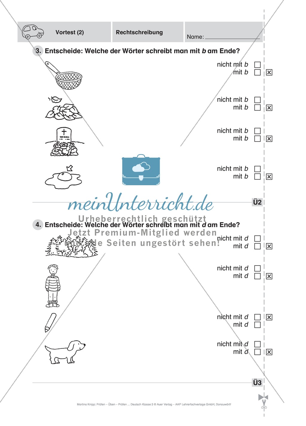 Rechtschreibung: Führerschein (Vortest, Testaufgaben, Führerschein-Vorlage) Preview 4